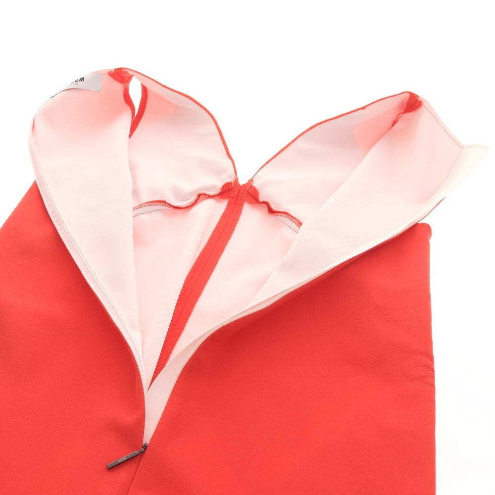 ■ MSGM エムエスジーエム ワンピース ノースリーブ トップス ボトムス フリル ひざ丈 レディース 42 （9号 M～L相当）レッド