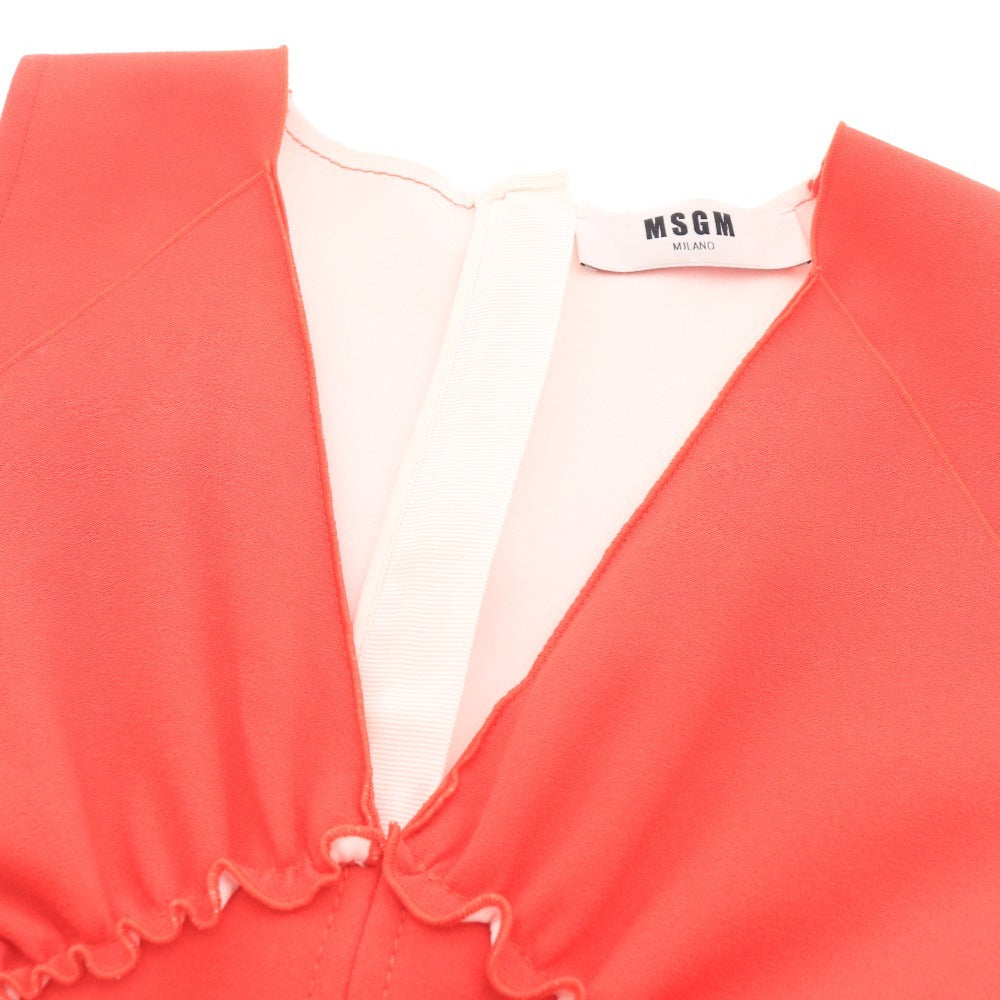 ■ MSGM エムエスジーエム ワンピース ノースリーブ トップス ボトムス フリル ひざ丈 レディース 42 （9号 M～L相当）レッド