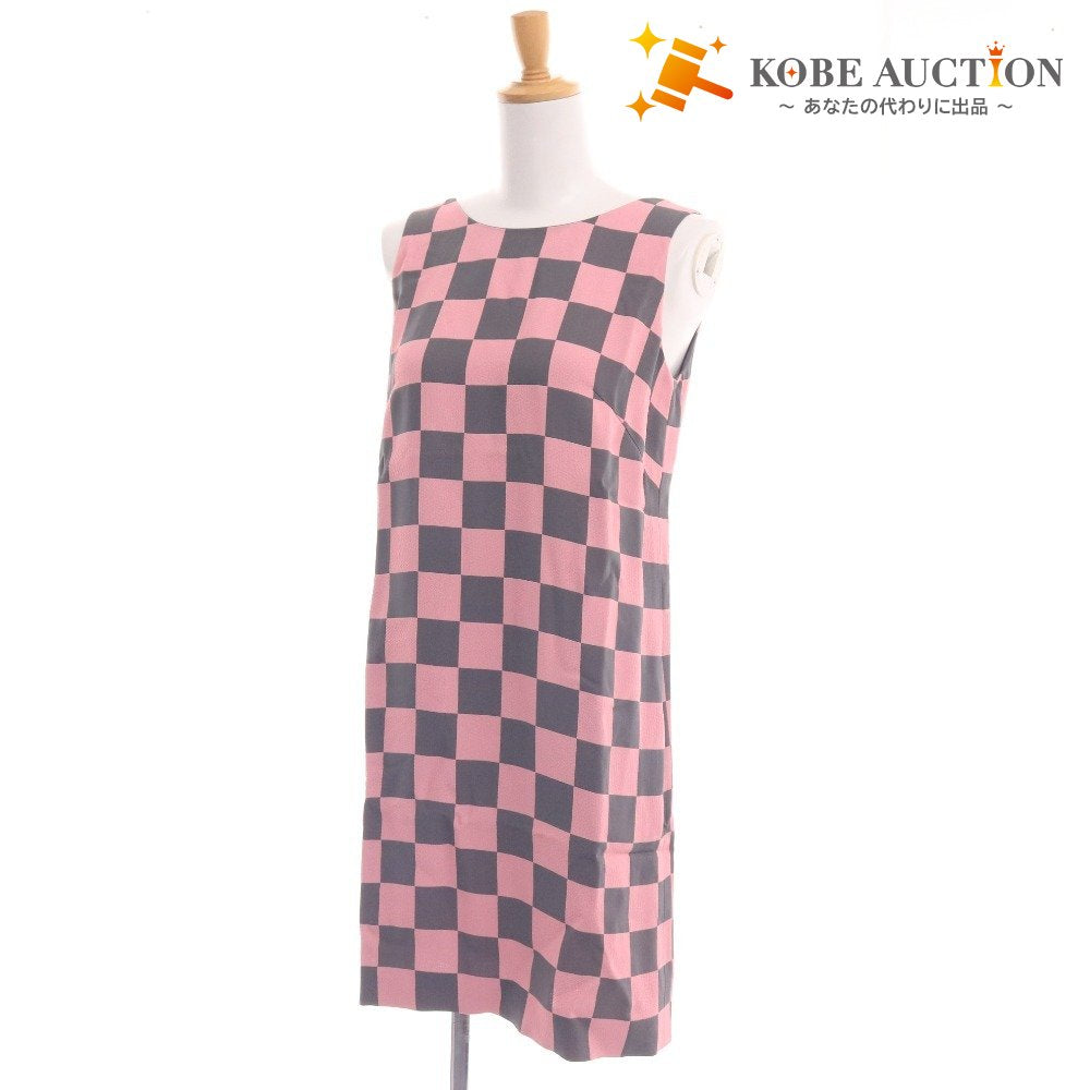 Emporio Armani sleeveless check plaid dress, women's size 40 (equivalent to size 9, M-L), pink and gray, tags included, unused
