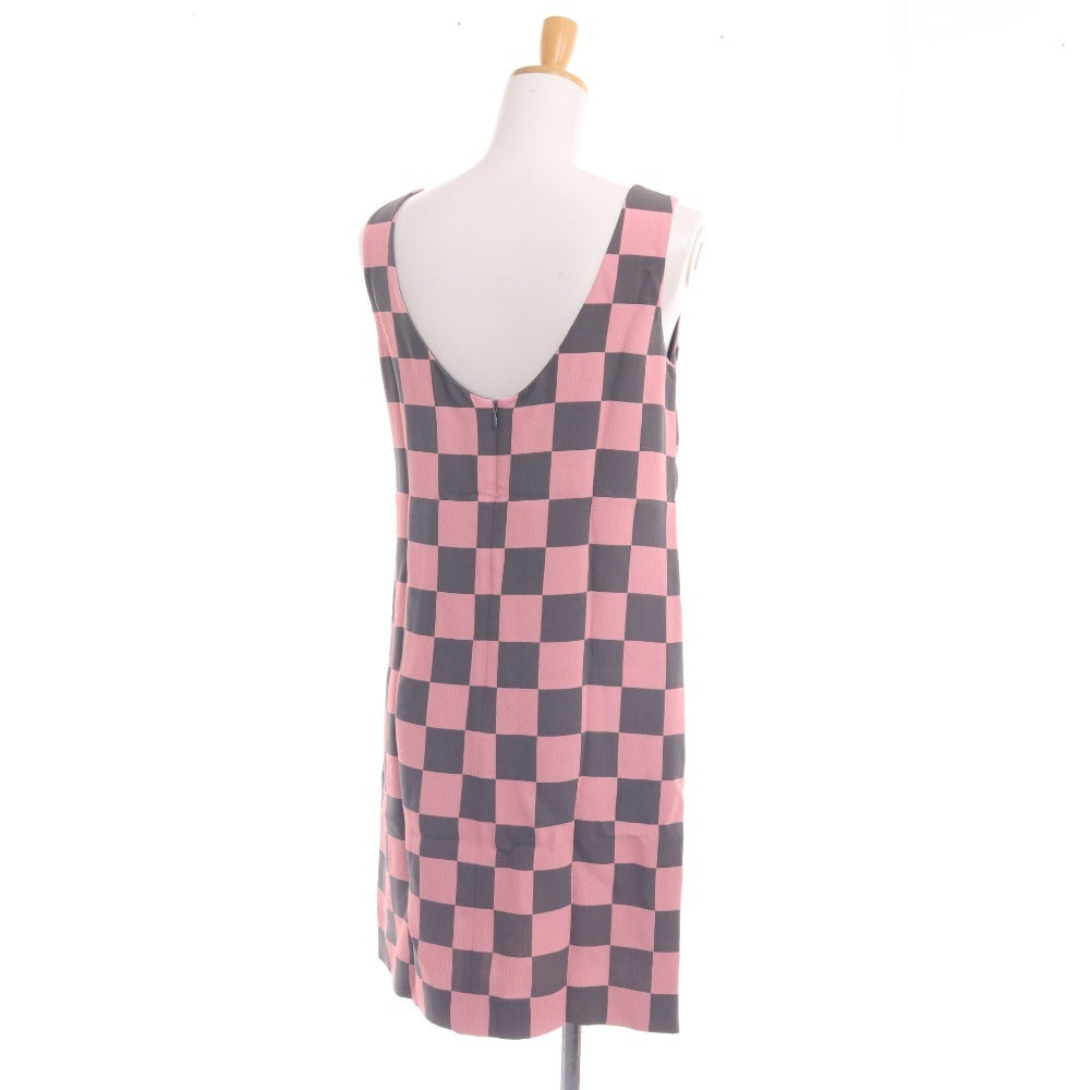 Emporio Armani sleeveless check plaid dress, women's size 40 (equivalent to size 9, M-L), pink and gray, tags included, unused