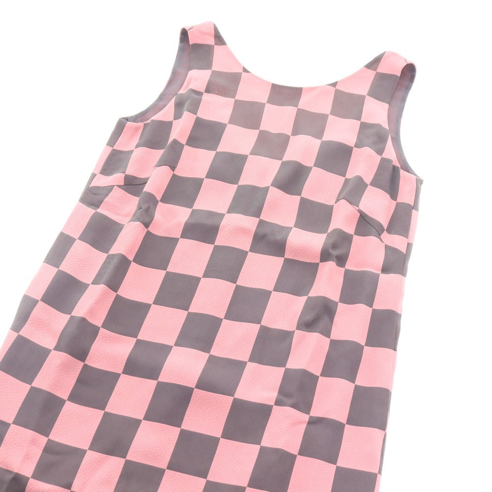 Emporio Armani sleeveless check plaid dress, women's size 40 (equivalent to size 9, M-L), pink and gray, tags included, unused