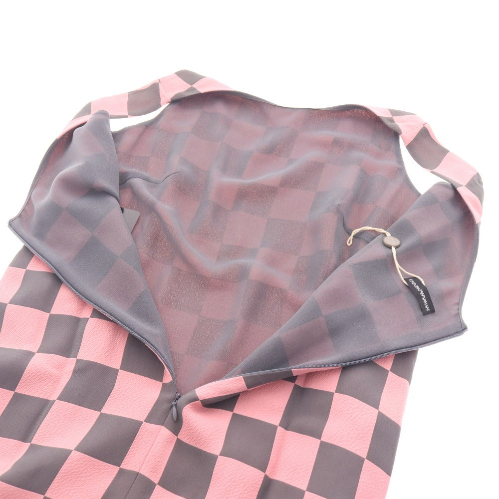 Emporio Armani sleeveless check plaid dress, women's size 40 (equivalent to size 9, M-L), pink and gray, tags included, unused