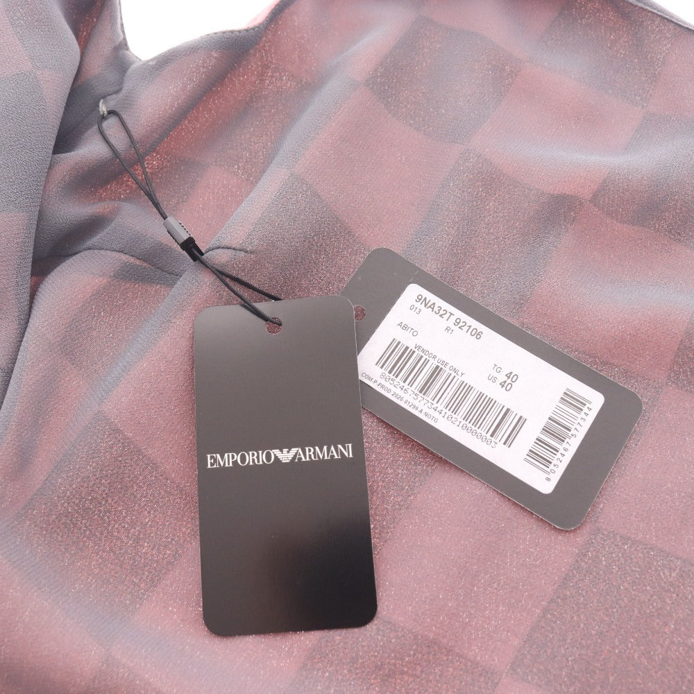 Emporio Armani sleeveless check plaid dress, women's size 40 (equivalent to size 9, M-L), pink and gray, tags included, unused