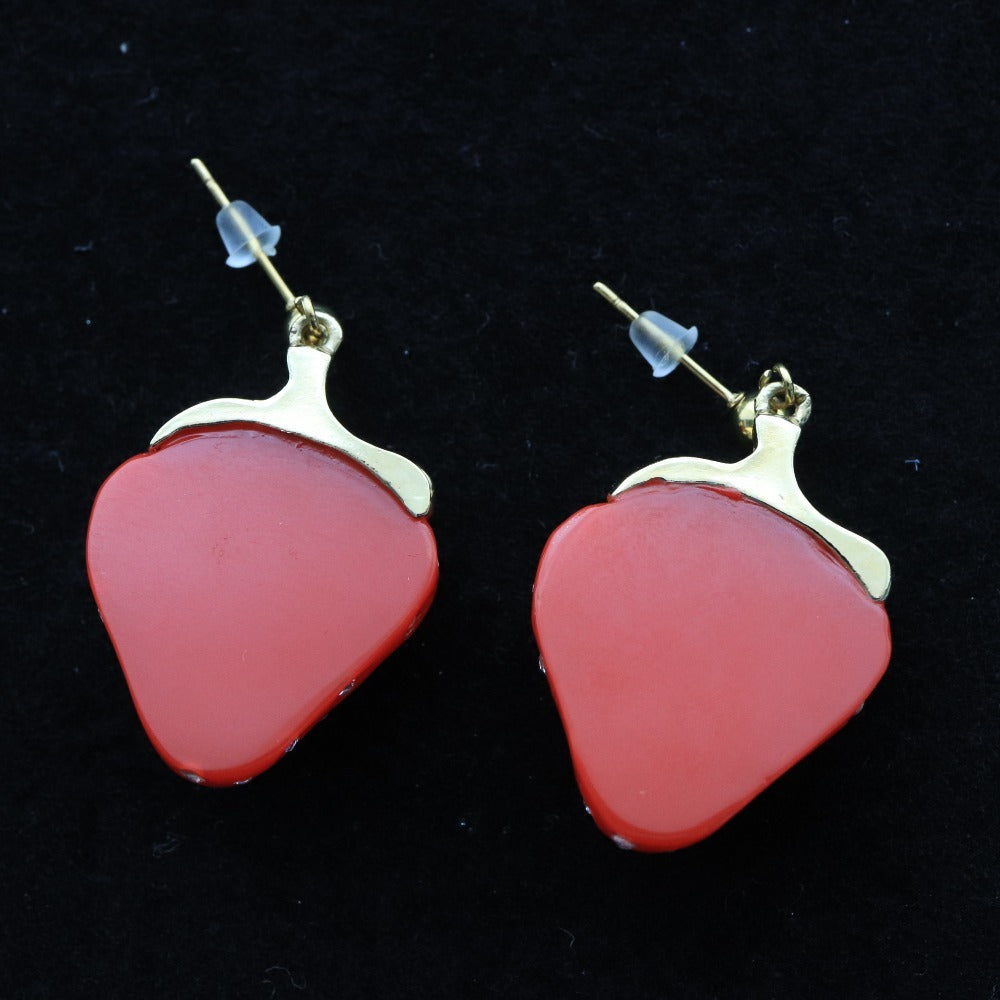 ■ ルイヴィトン イヤリング ピアス 2点セット カスタム 1点モノ イチゴ モノグラム ゴールド レッド ピンク レディース カスタマイズ