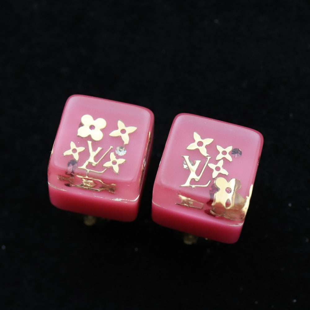 ■ ルイヴィトン イヤリング ピアス 2点セット カスタム 1点モノ イチゴ モノグラム ゴールド レッド ピンク レディース カスタマイズ