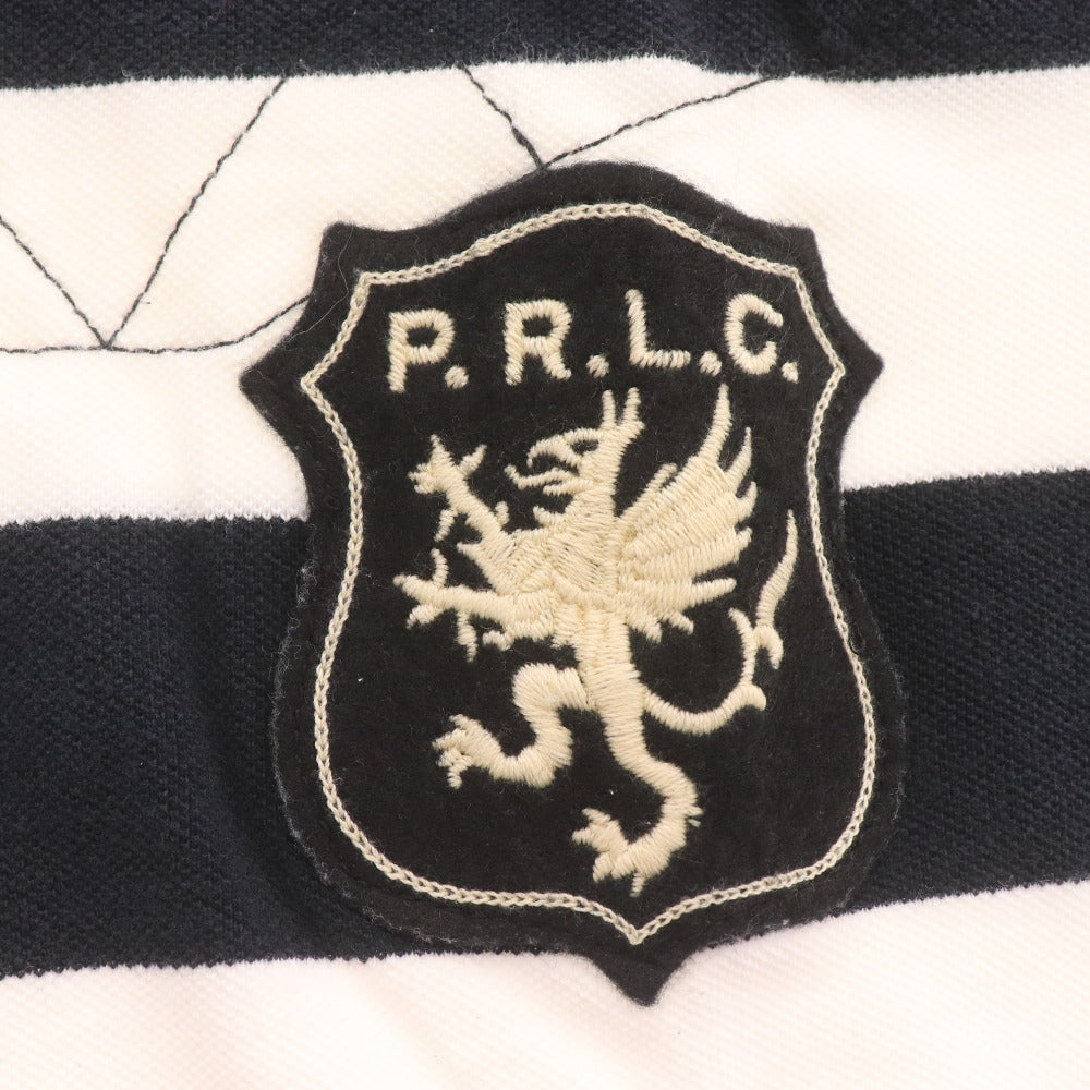 ■ ポロラルフローレン ポロシャツ 半袖 トップス 襟ボタン ボーダー柄 ロゴ メンズ レディース XL 白黒 ホワイト ブラック