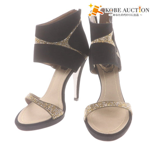 ■ Rene Caovilla venezia レネカオヴィラ ハイヒール ファーブーツ 靴 イタリア製 レディース 35 (23.0cm相当) ブラック 未使用