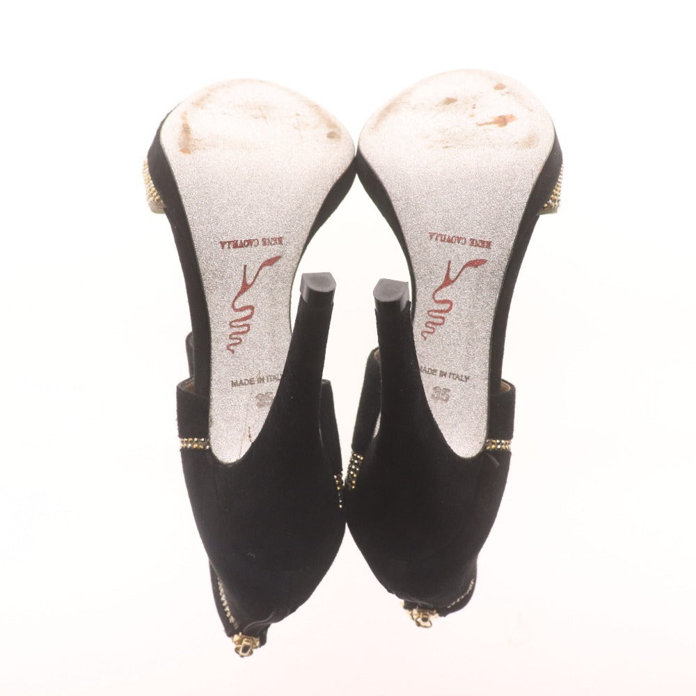 ■ Rene Caovilla venezia レネカオヴィラ ハイヒール ファーブーツ 靴 イタリア製 レディース 35 (23.0cm相当) ブラック 未使用