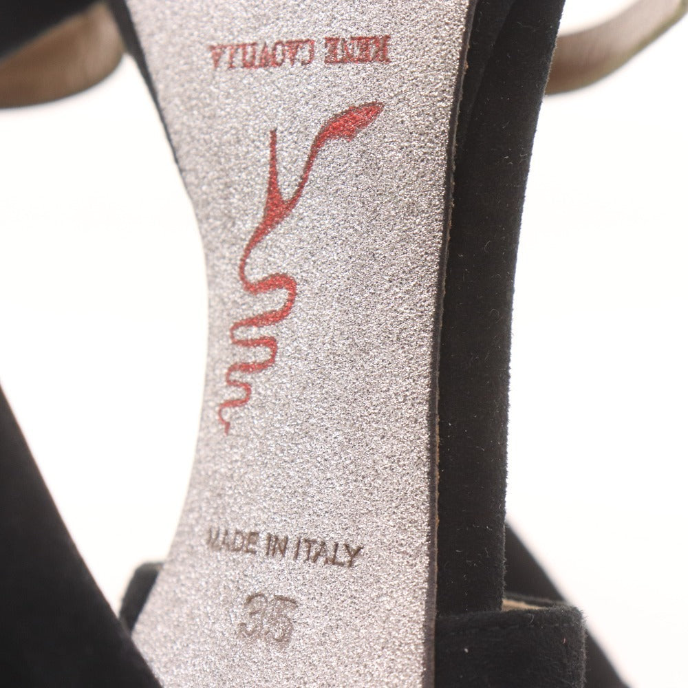 ■ Rene Caovilla venezia レネカオヴィラ ハイヒール ファーブーツ 靴 イタリア製 レディース 35 (23.0cm相当) ブラック 未使用