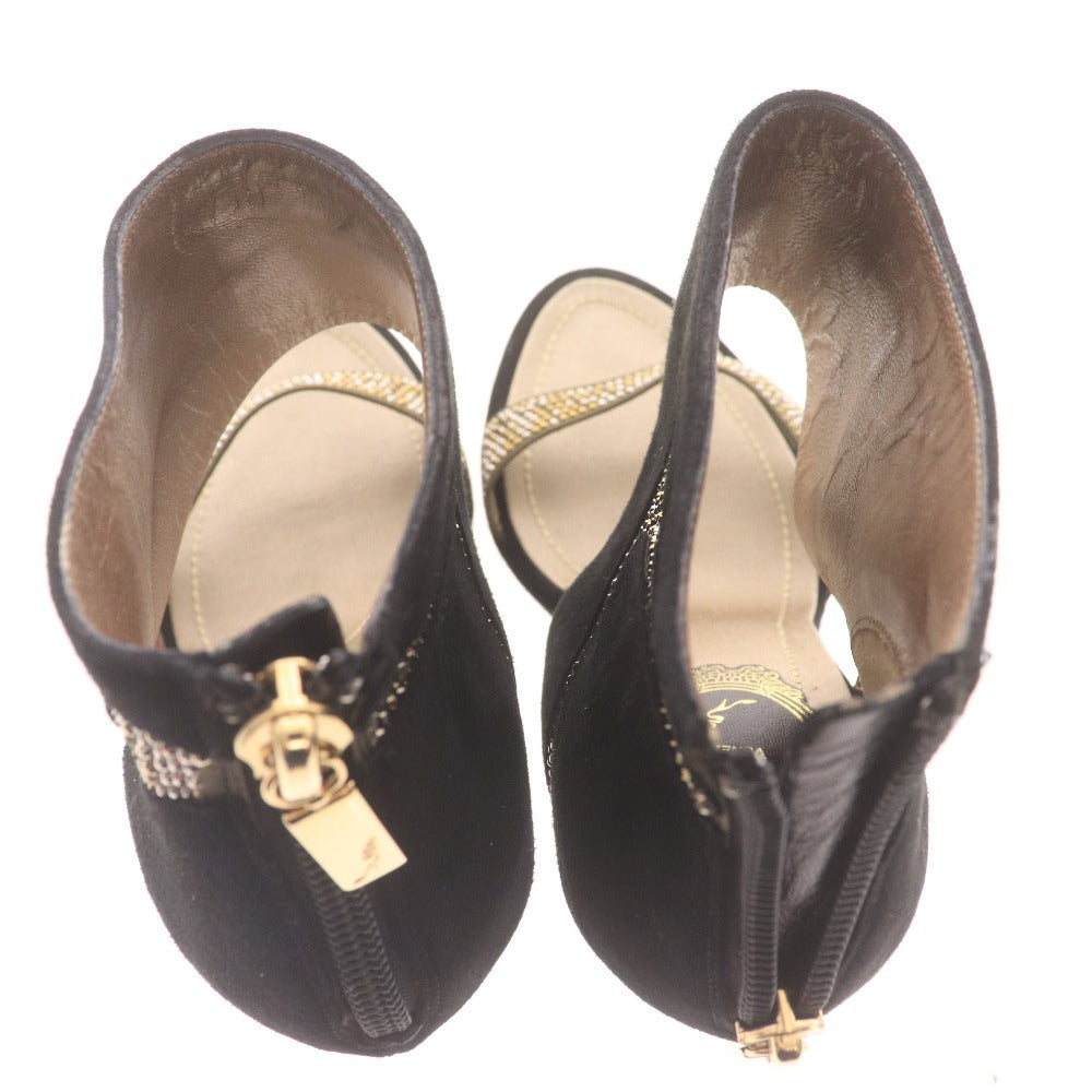 ■ Rene Caovilla venezia レネカオヴィラ ハイヒール ファーブーツ 靴 イタリア製 レディース 35 (23.0cm相当) ブラック 未使用