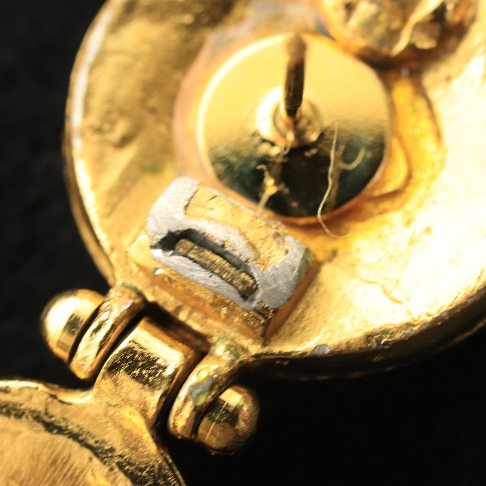 ■ シャネル カラーストーン ブローチ ヴィンテージ ココマーク 全長 6.5 重量 22g ゴールド レッド グリーン 付属品付き