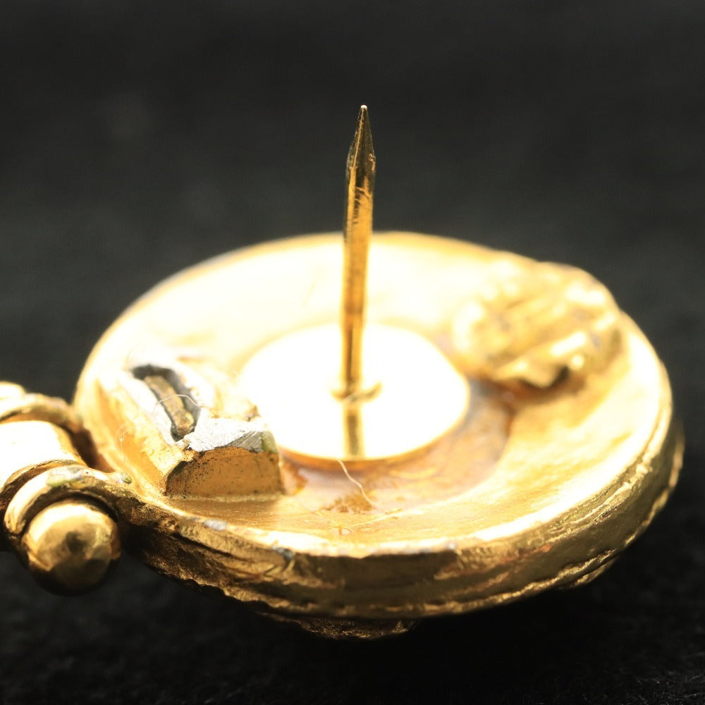 ■ シャネル カラーストーン ブローチ ヴィンテージ ココマーク 全長 6.5 重量 22g ゴールド レッド グリーン 付属品付き