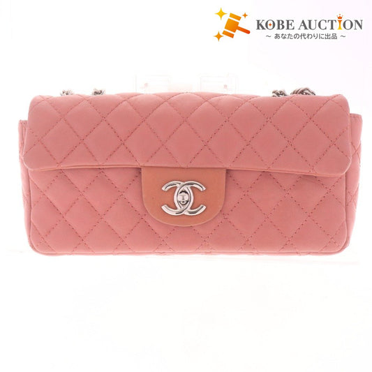 ■ シャネル ショルダーバッグ 鞄 マトラッセ チェーン ラムスキン ココマーク シルバー金具 イタリア製 2008年購入 レディース ピンク系