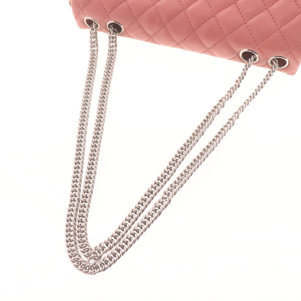 ■ シャネル ショルダーバッグ 鞄 マトラッセ チェーン ラムスキン ココマーク シルバー金具 イタリア製 2008年購入 レディース ピンク系