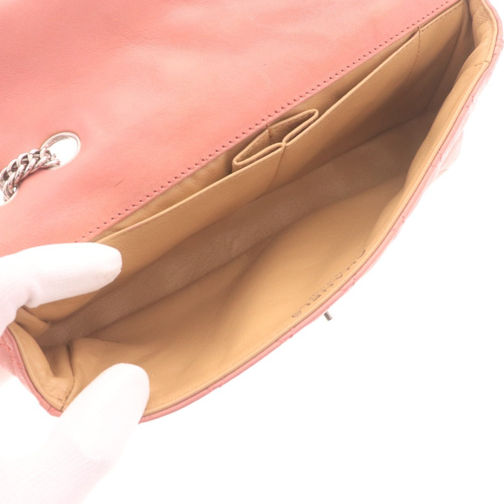 ■ シャネル ショルダーバッグ 鞄 マトラッセ チェーン ラムスキン ココマーク シルバー金具 イタリア製 2008年購入 レディース ピンク系