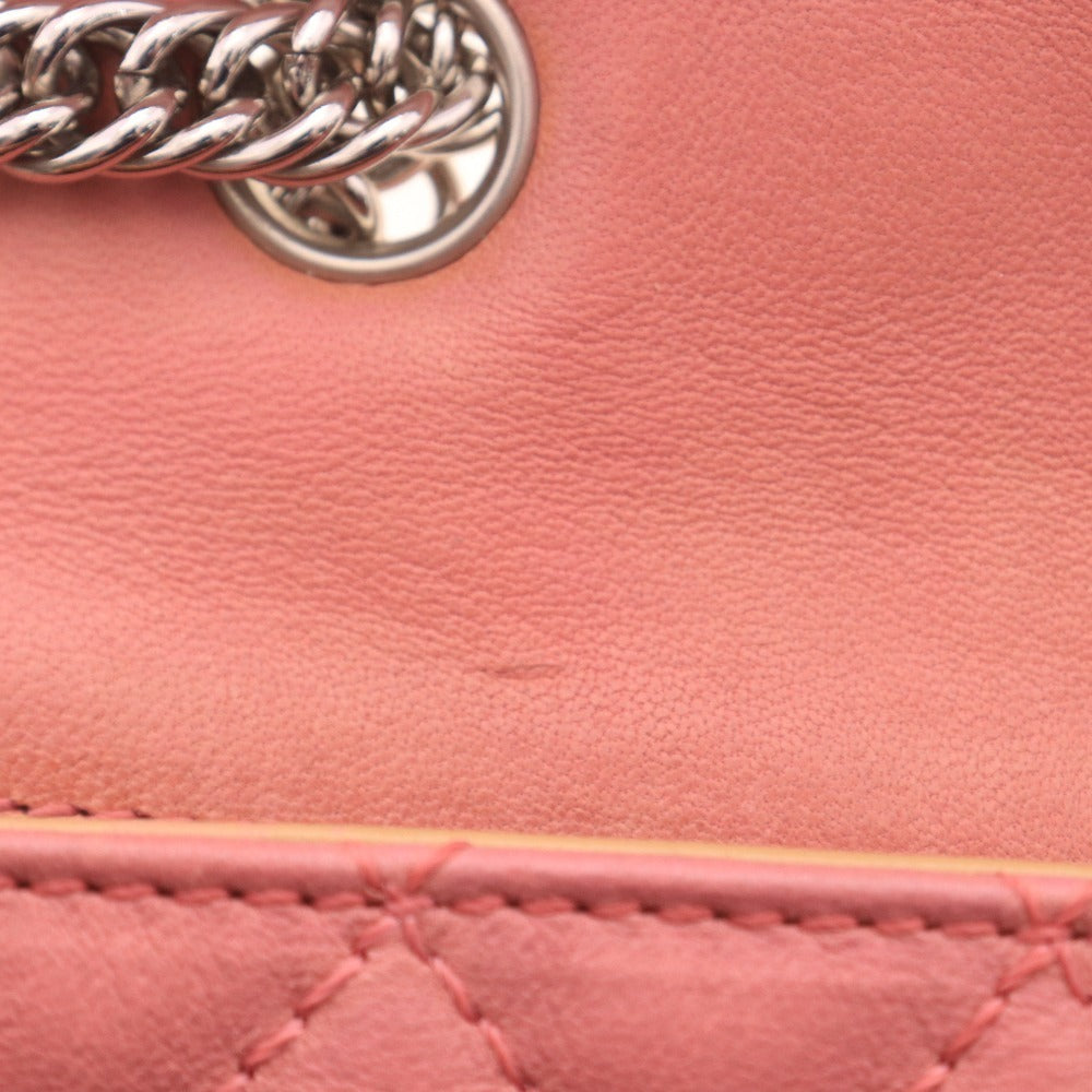 ■ シャネル ショルダーバッグ 鞄 マトラッセ チェーン ラムスキン ココマーク シルバー金具 イタリア製 2008年購入 レディース ピンク系