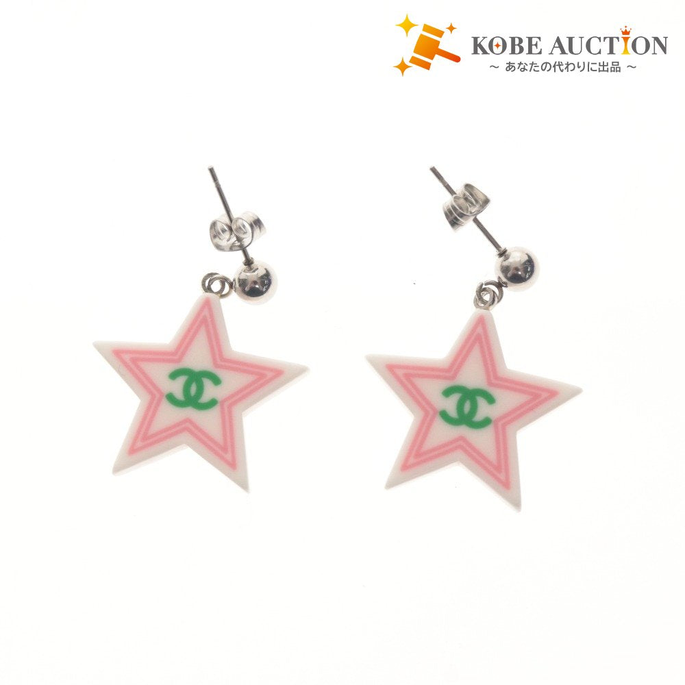 ■ CHANEL シャネル ピアス アクセサリー 星型 ココマーク レディース ホワイト ピンク グリーン イエロー