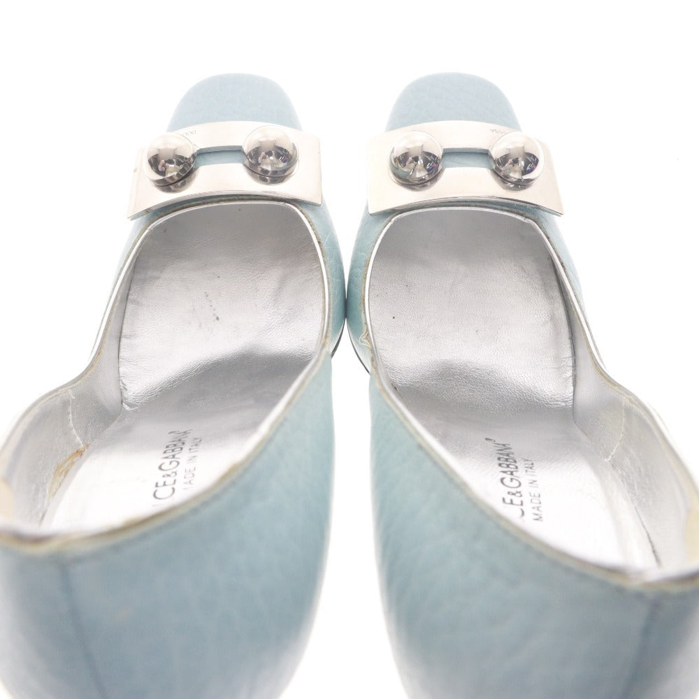 ■ DOLCE＆GABBANA ドルチェ&ガッバーナ パンプス シューズ 靴 シルバー金具 レディース 35 1/2(22.5~23.0cm相当) ライトブルー系