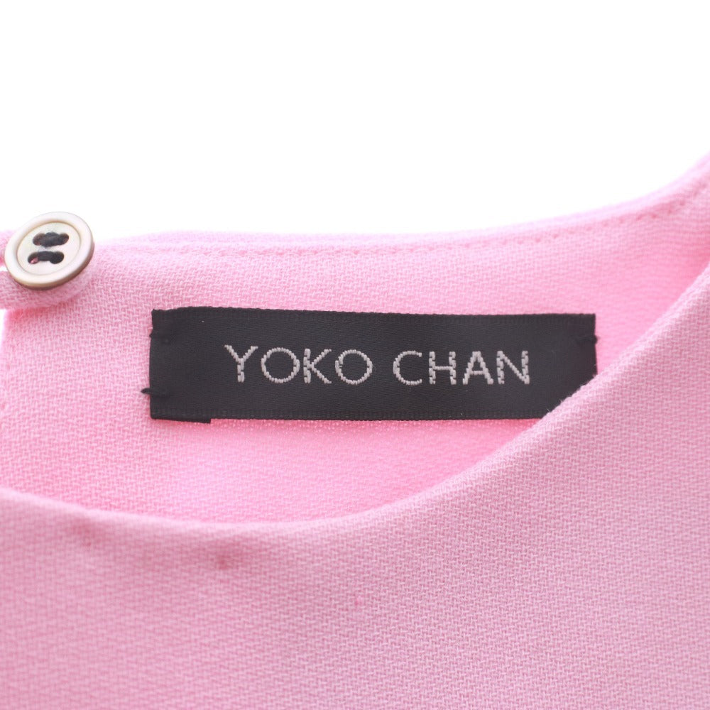 ■ YOKO CHAN ヨーコチャン ワンピース トップス ボトムス ノースリーブ 丸首 パール ポケット 無地 レディース 38 ピンク