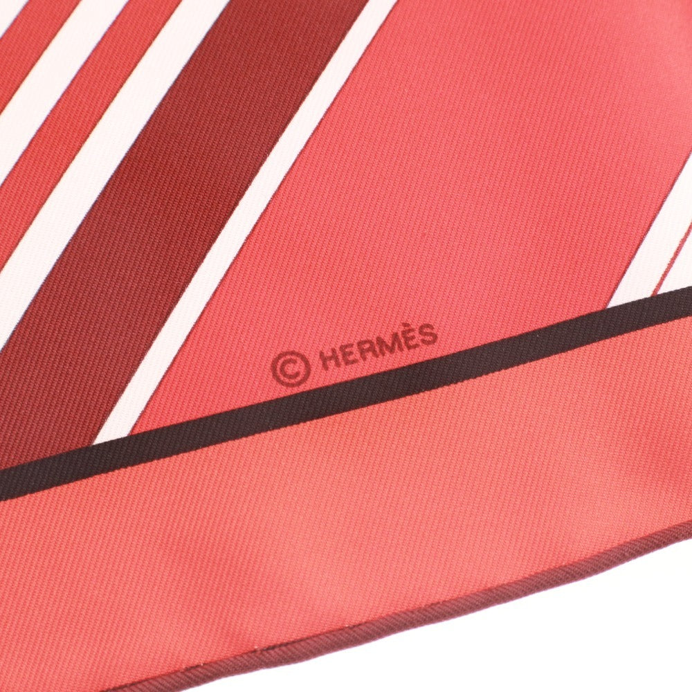 ■ HERMES エルメス スカーフ カレ90 服飾小物 柄 乗馬レース シルク レディース 90×90 レッド ブラック系