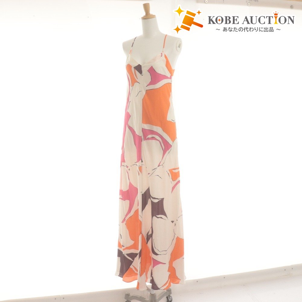 ■ Diane von Furstenberg Long Dress Cami Dress Silk Women's 0 (equivalent to size 9) Pink Orange White Unused
