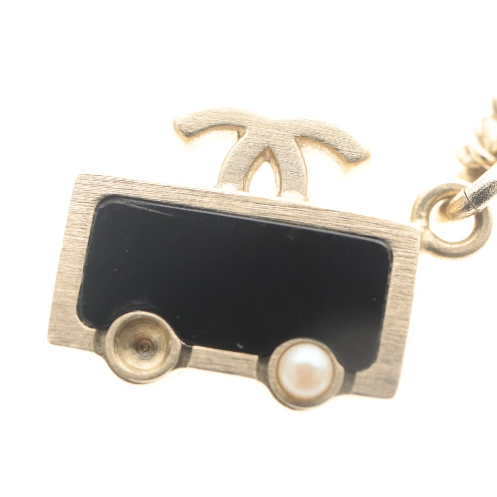■ シャネル CHANEL ネックレス クルーズライン 07C 車 乗り物 バス モチーフ ペンダント ヴィンテージ 6g 付属品付き 未使用
