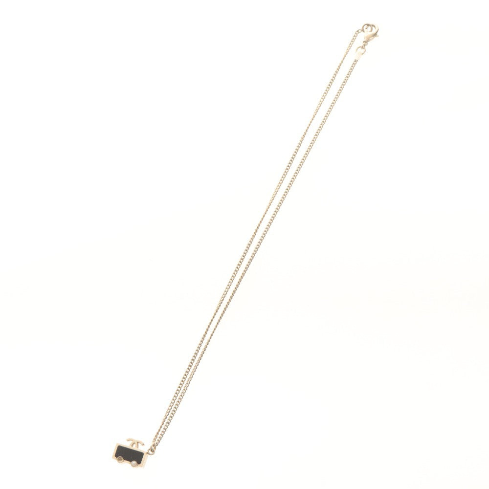■ シャネル CHANEL ネックレス クルーズライン 07C 車 乗り物 バス モチーフ ペンダント ヴィンテージ 6g 付属品付き 未使用