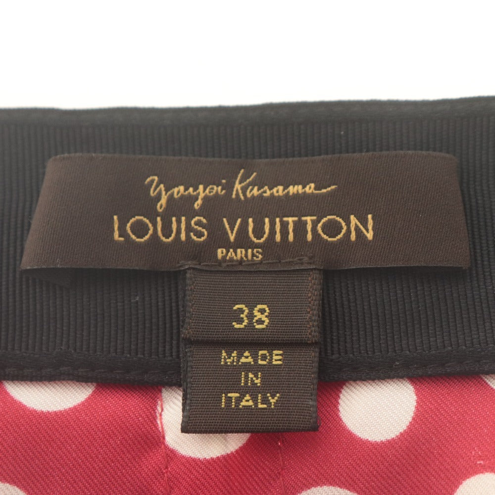 ■ ルイヴィトン LOUIS VUITTON ミニスカート ボトムス シルク100% 草間彌生 シリーズ ドット柄 レディース 38(160/70A) ブラック レッド