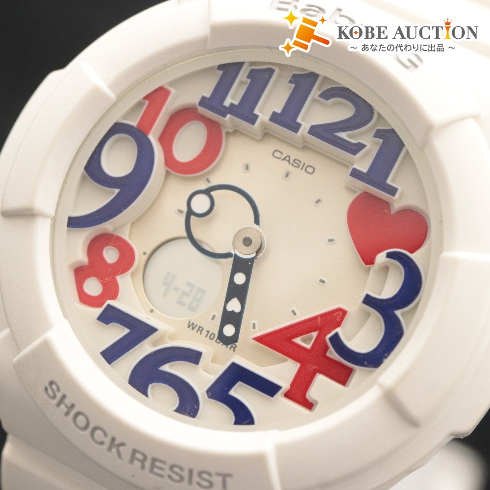 ■ CASIO カシオ 腕時計 Baby-G ベビージー ネオンダイアルシリーズ BGA-130TR-7BJF クォーツ 43.6g レディース ホワイト 付属品付き