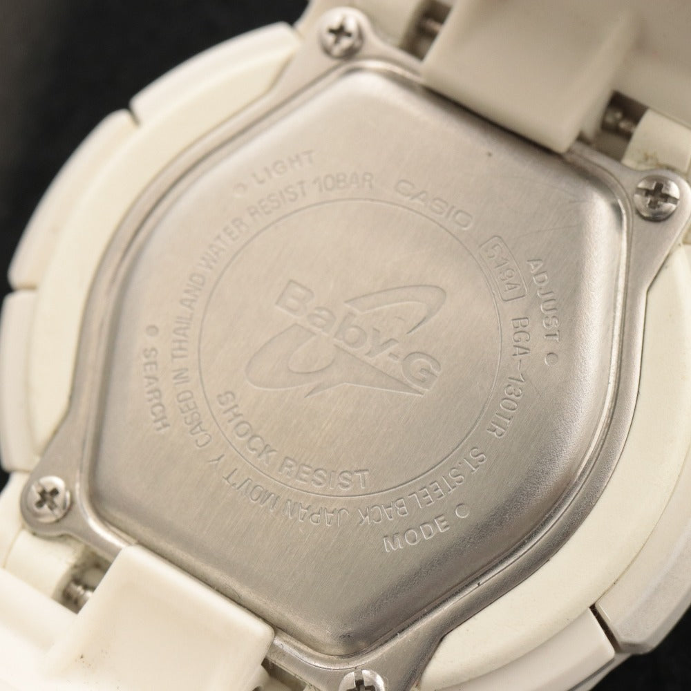 ■ CASIO カシオ 腕時計 Baby-G ベビージー ネオンダイアルシリーズ BGA-130TR-7BJF クォーツ 43.6g レディース ホワイト 付属品付き