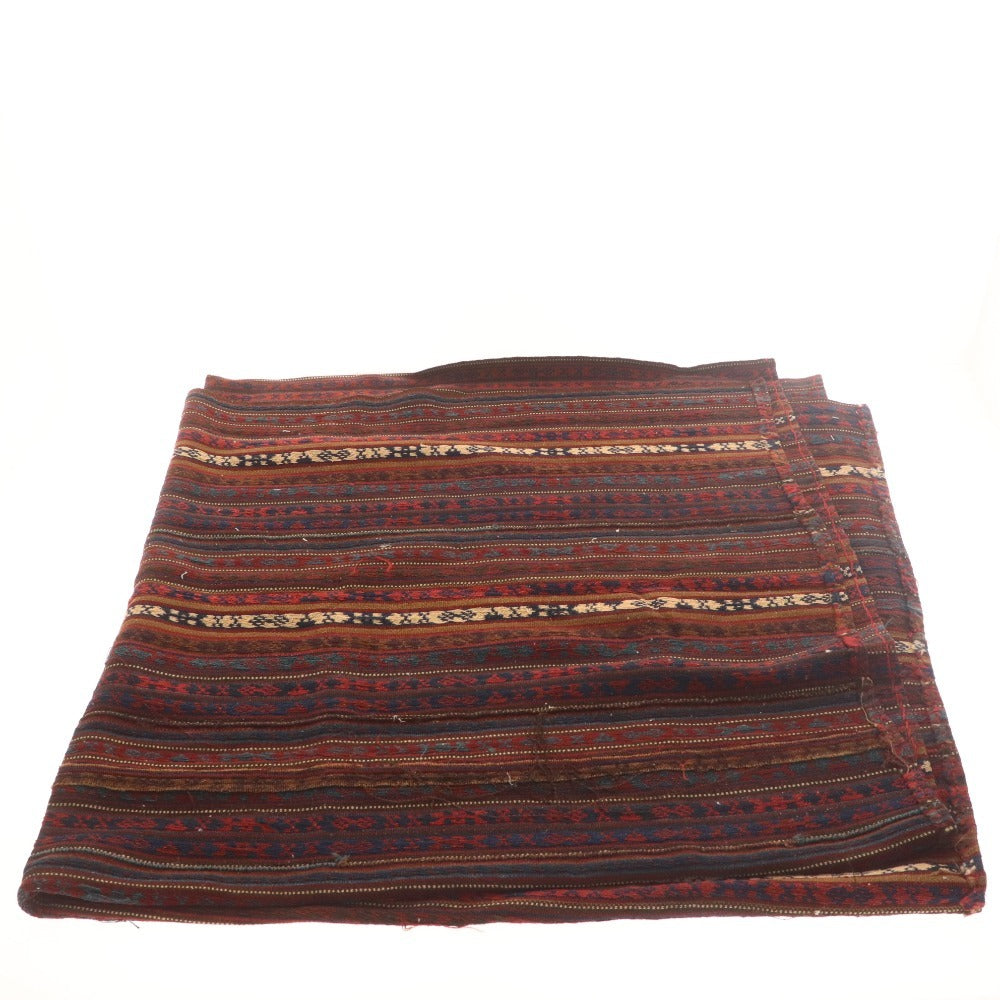 ■ ペルシア手織絨毯 カーペット ラグ キリム ウール100％ ハンドメイド レッド ブラウン ブルー タグ付き 未使用