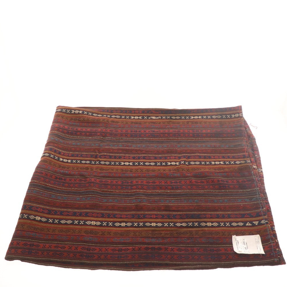 ■ ペルシア手織絨毯 カーペット ラグ キリム ウール100％ ハンドメイド レッド ブラウン ブルー タグ付き 未使用