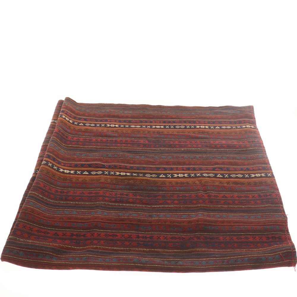 ■ ペルシア手織絨毯 カーペット ラグ キリム ウール100％ ハンドメイド レッド ブラウン ブルー タグ付き 未使用