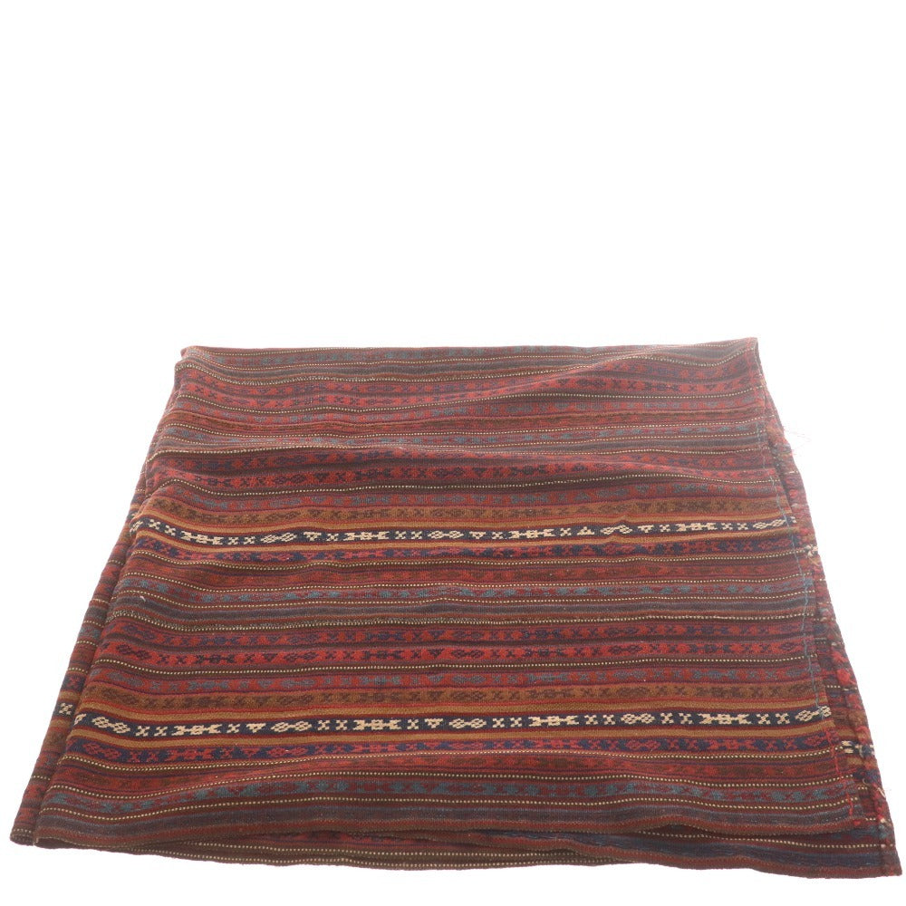 ■ ペルシア手織絨毯 カーペット ラグ キリム ウール100％ ハンドメイド レッド ブラウン ブルー タグ付き 未使用