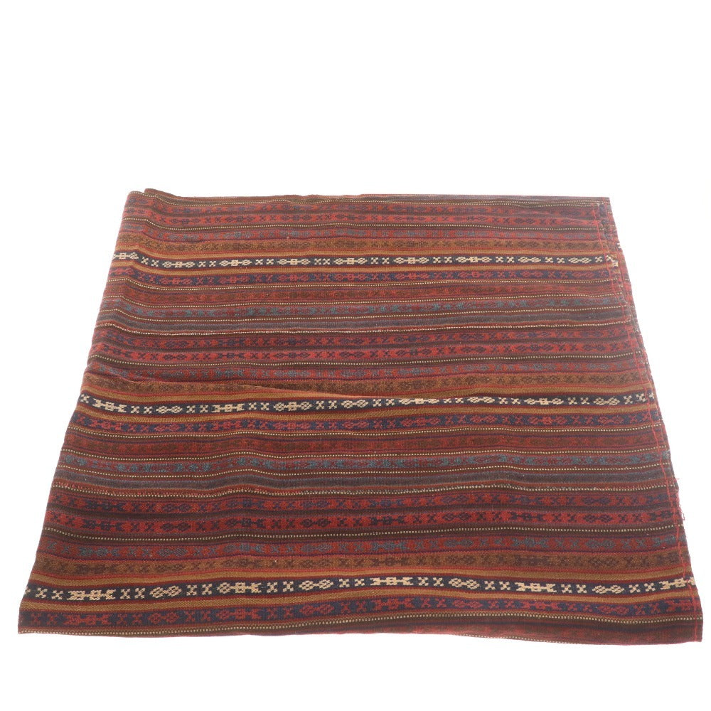■ ペルシア手織絨毯 カーペット ラグ キリム ウール100％ ハンドメイド レッド ブラウン ブルー タグ付き 未使用