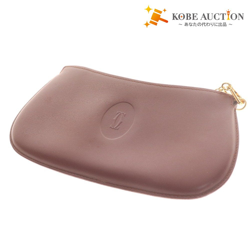 ■ カルティエ マストライン マルチケース アクセサリーポーチ ポーチ レディース ボルドー