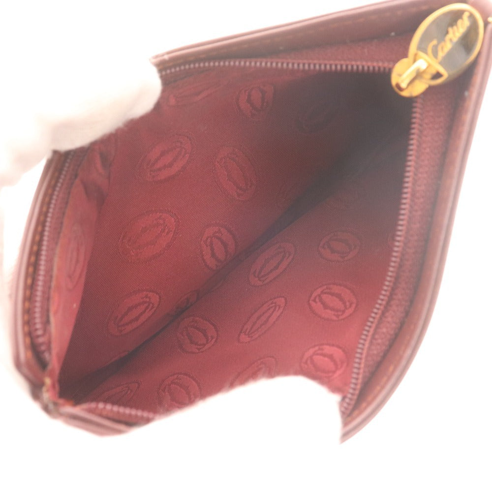 ■ カルティエ マストライン マルチケース アクセサリーポーチ ポーチ レディース ボルドー