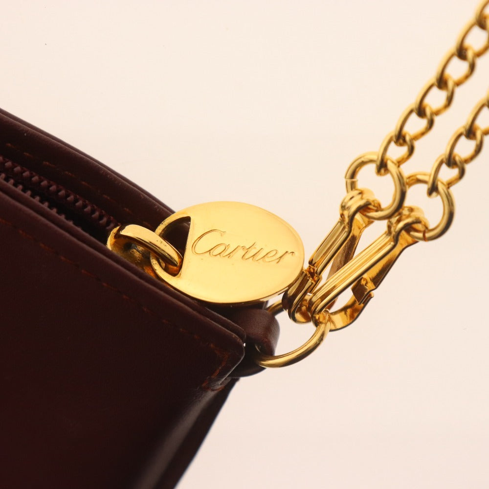 ■ カルティエ マストライン マルチケース アクセサリーポーチ ポーチ レディース ボルドー