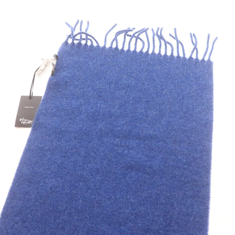 ■ ギャラリー ラファイエット マフラー ストール ショール イタリア製 レディース メンズ ウール100％ ブルー タグ付き 未使用