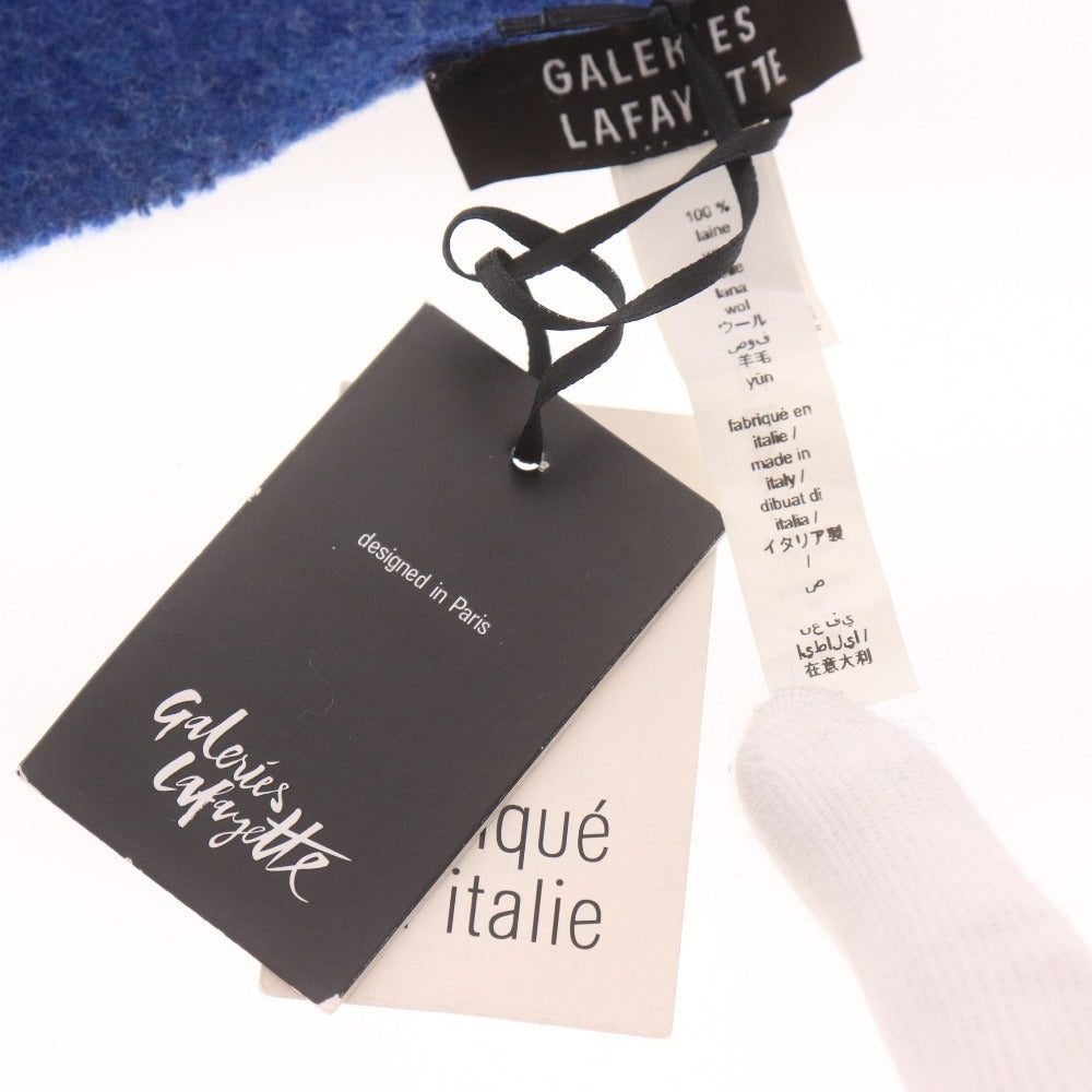 ■ ギャラリー ラファイエット マフラー ストール ショール イタリア製 レディース メンズ ウール100％ ブルー タグ付き 未使用