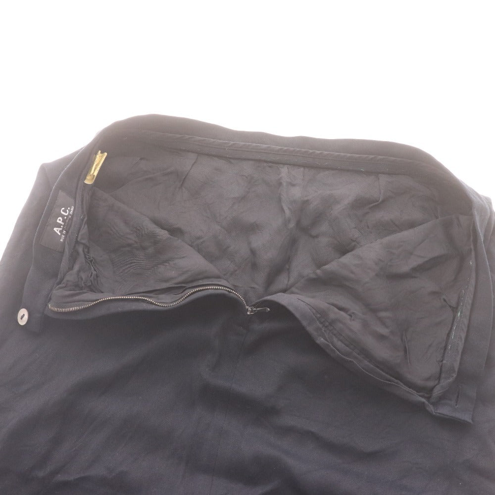 ■ A.P.C アーペーセー ひざ丈スカート ボトムス タイト レーヨン フランス製 レディース 38(M相当）ブラック