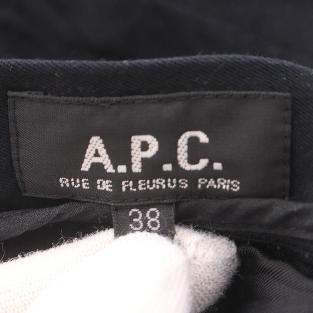 ■ A.P.C アーペーセー ひざ丈スカート ボトムス タイト レーヨン フランス製 レディース 38(M相当）ブラック