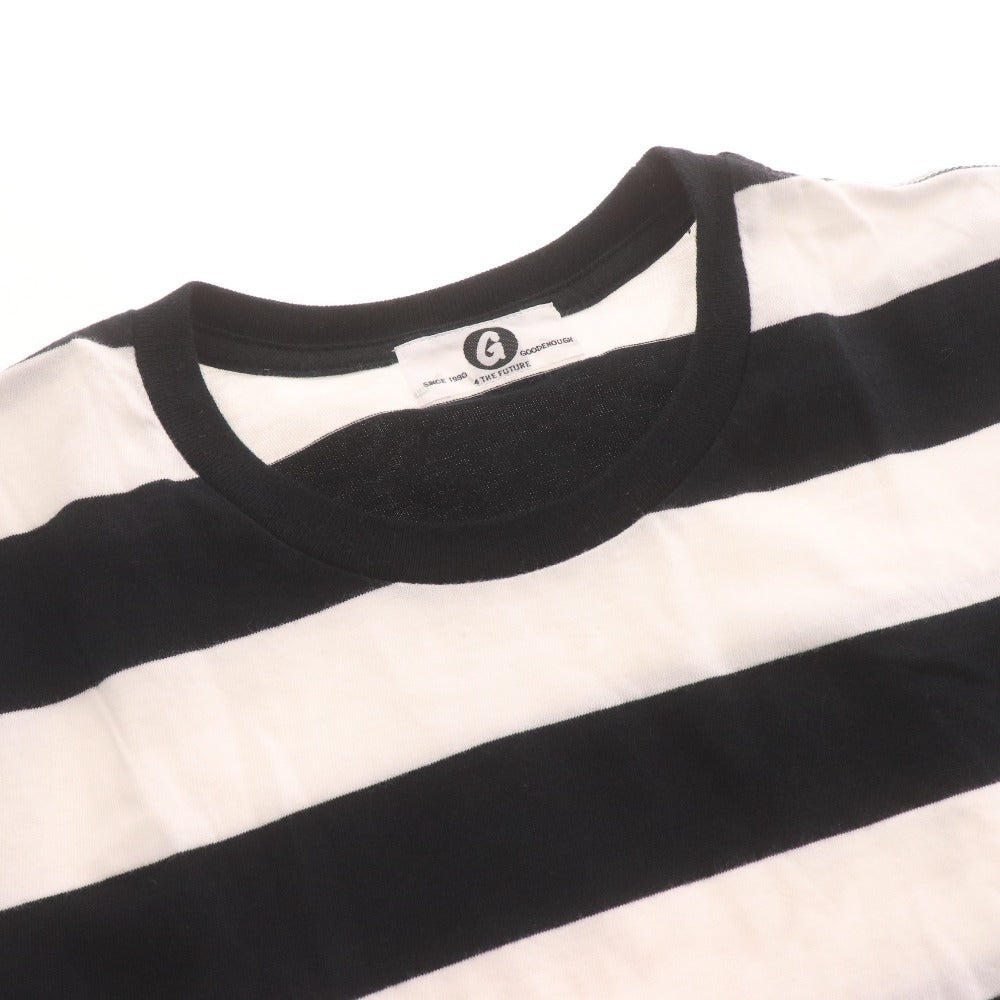 ■ グッドイナフ Tシャツ 半袖 トップス GOODENOUGH カットソー ボーダー バッグプリント メンズ ブラックホワイト