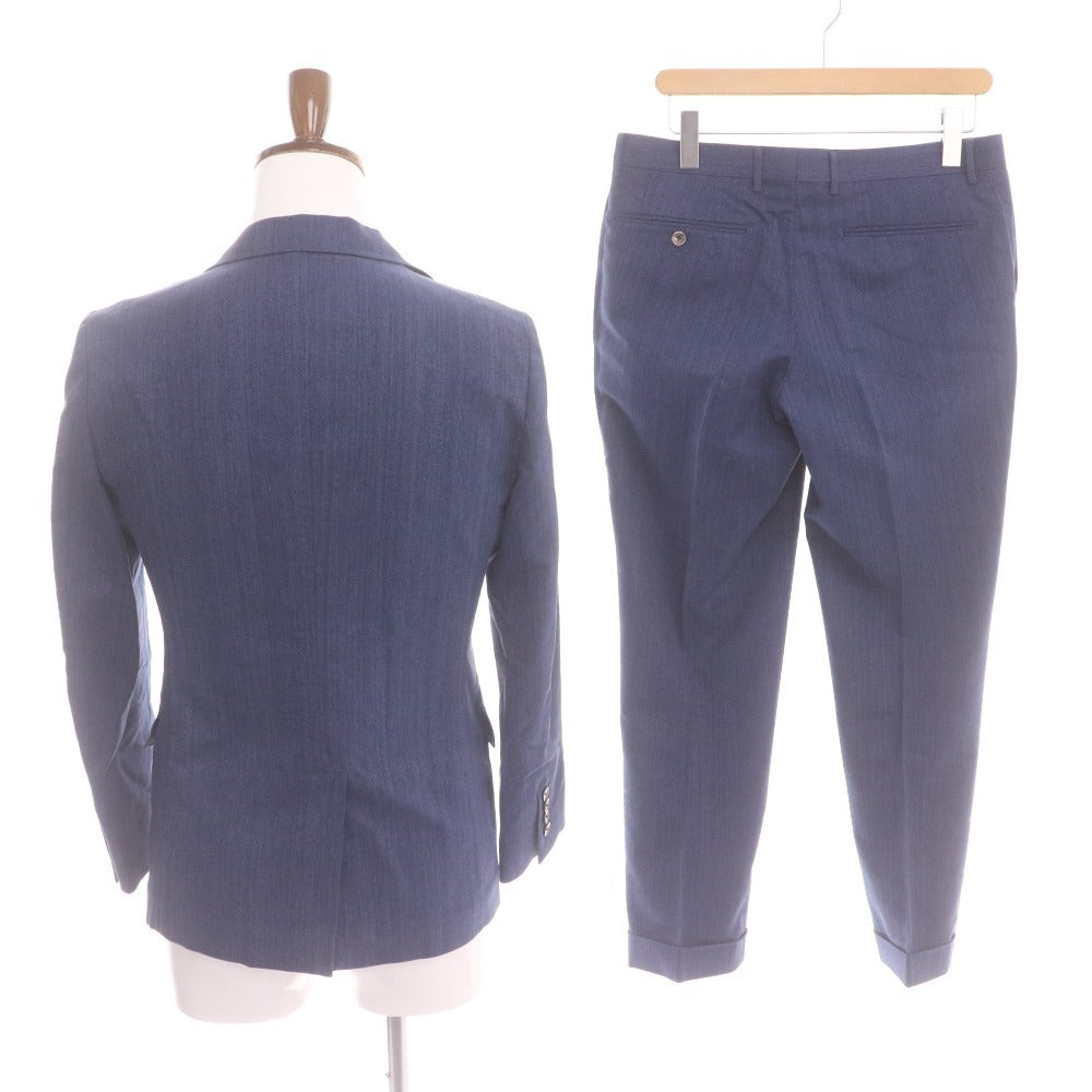 ■ SUIT SELECT スーツセレクト スーツ セットアップ JSK2050 長袖 ジャケット パンツ 上下 メンズ Y4 82 ブルー