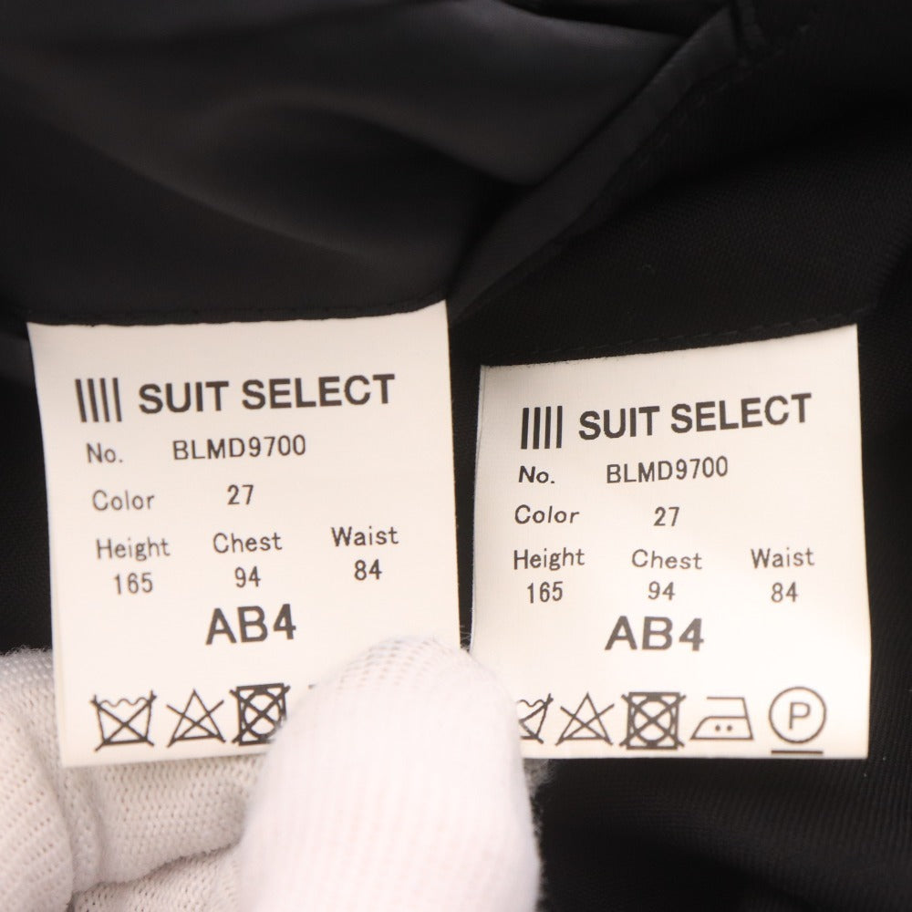 ■ SUIT SELECT スーツセレクト フォーマルスーツ セットアップ BLMD9700 長袖 ジャケット パンツ 上下 メンズ AB4 ブラック 付属品付き