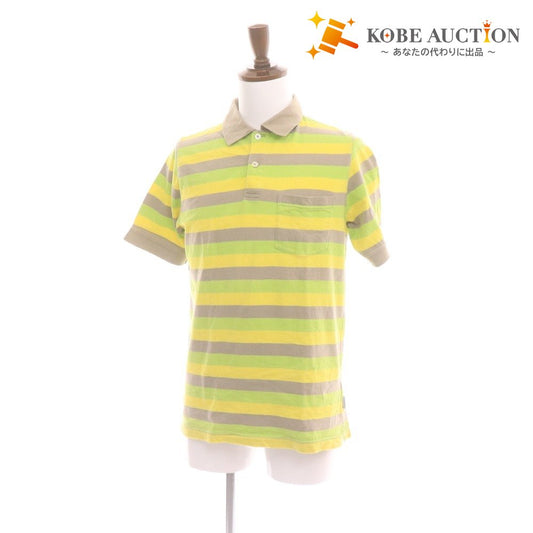 ■ STUSSY ステューシー ポロシャツ 半袖 トップス カットソー ボーダー コットン100% メンズ S マルチカラーカットソー