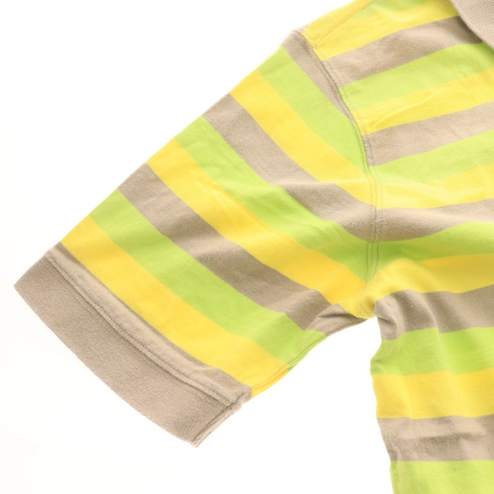 ■ STUSSY ステューシー ポロシャツ 半袖 トップス カットソー ボーダー コットン100% メンズ S マルチカラーカットソー