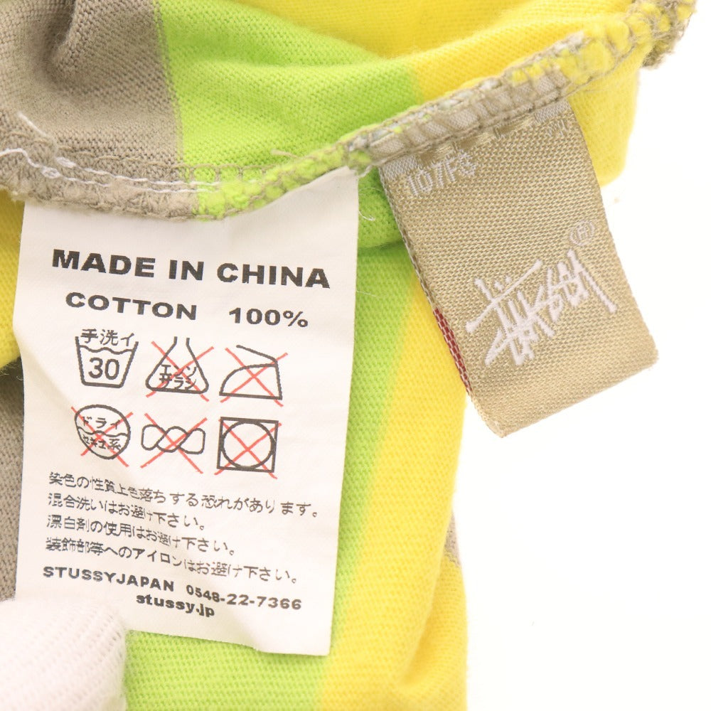 ■ STUSSY ステューシー ポロシャツ 半袖 トップス カットソー ボーダー コットン100% メンズ S マルチカラーカットソー