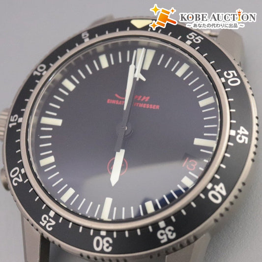 ■ Sinn ジン 腕時計 503 EZM1 1822 本体のみ 希少 チタニウム クロノグラフ 自動巻き 58g メンズ シルバー 文字盤 ブラック 付属品付き