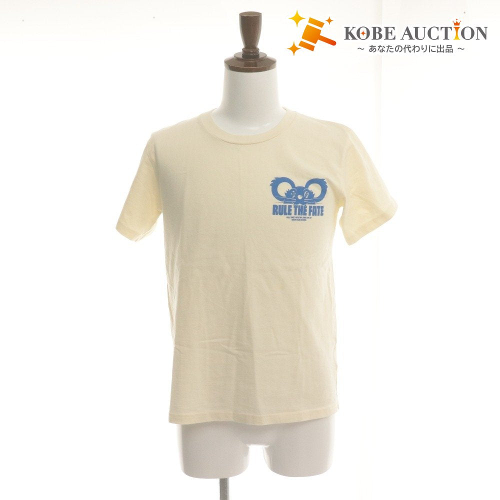 ■ Hiro RULE THE FATE ルール ザ フェイト MOUSE Tシャツ 半袖 トップス キャラ柄 プリント 綿 メンズ レディース 0 (XS相当) アイボリー